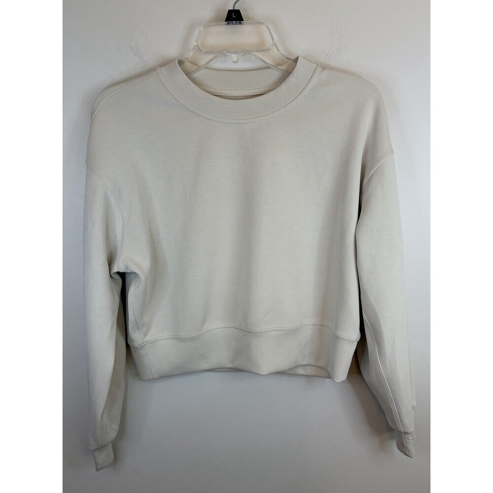 LULULEMON Steady State Super Soft Crewneck Sweatshirt Women 0 Cream Performance